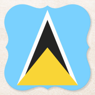 Saint Lucia Flag Paper Coaster