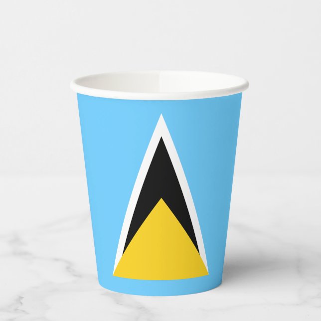 Saint Lucia Flag Paper Cups (Left)