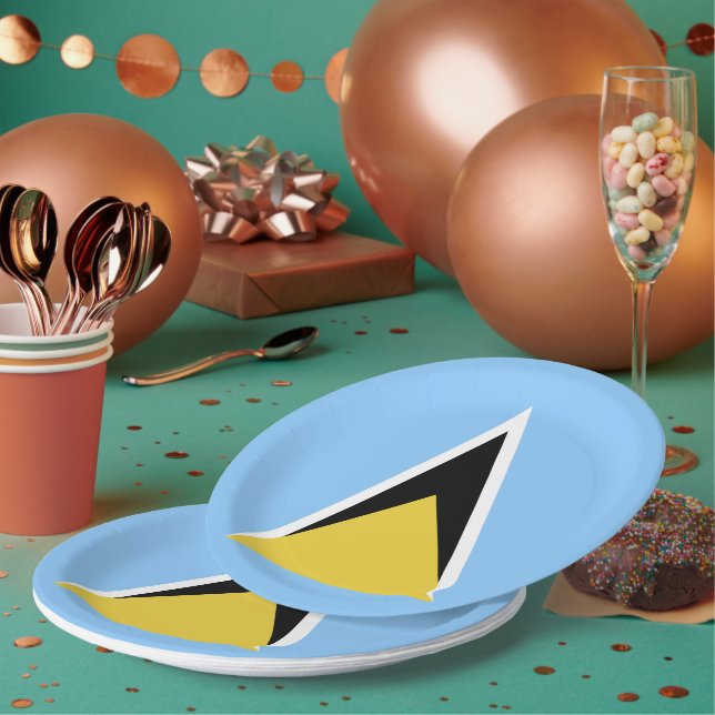 Saint Lucia flag Paper Plate (Multi)