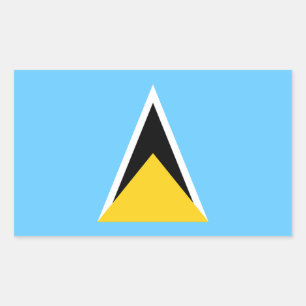 Saint Lucia Flag Rectangular Sticker