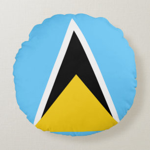 Saint  Lucia Flag Round Cushion