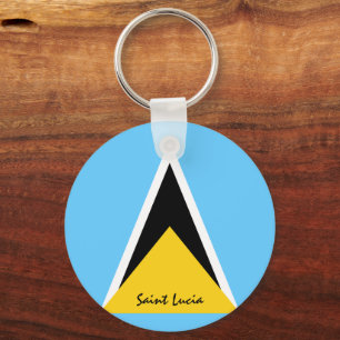 Saint Lucia Flag & Saint Lucia patriots / sports Key Ring
