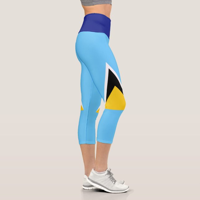 Saint Lucia Flag Saint Lucian Independence Capri Leggings (Right)