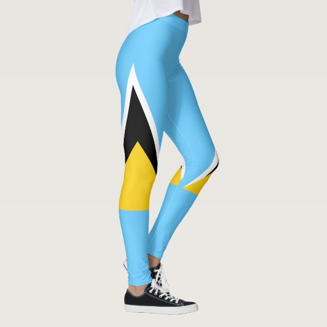 Saint Lucia Flag Saint Lucian Independence Leggings (Right)
