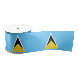 Saint Lucia Flag Satin Ribbon