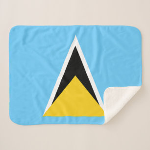 Saint Lucia Flag Sherpa Blanket