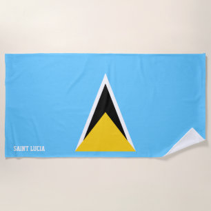 Saint Lucia Flag Splendid Patriotic Beach Towel