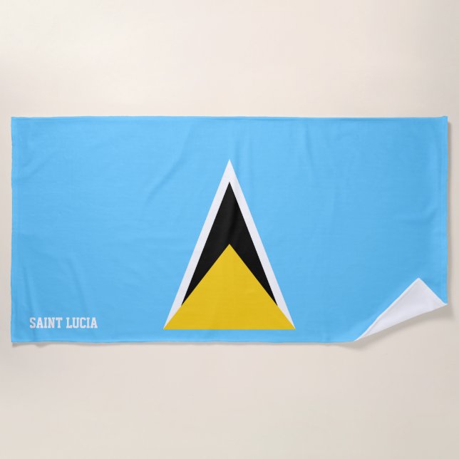 Saint Lucia Flag Splendid Patriotic Beach Towel (Front)