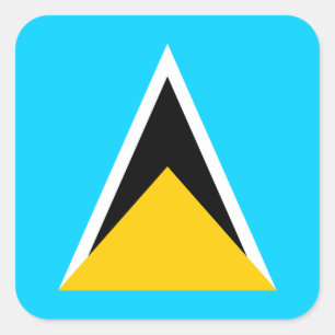 Saint Lucia Flag Square Sticker