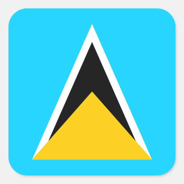 Saint Lucia Flag Square Sticker (Front)