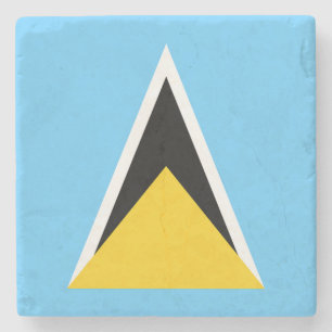 Saint Lucia Flag Stone Coaster