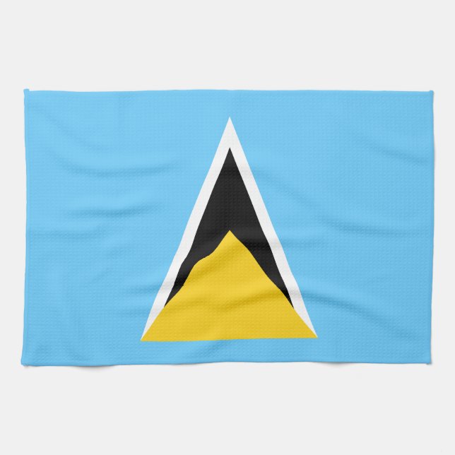 Saint Lucia Flag Tea Towel (Horizontal)