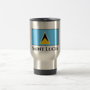 Saint Lucia Flag Travel Mug