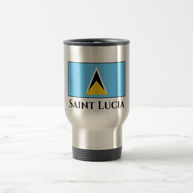 Saint Lucia Flag Travel Mug (Center)