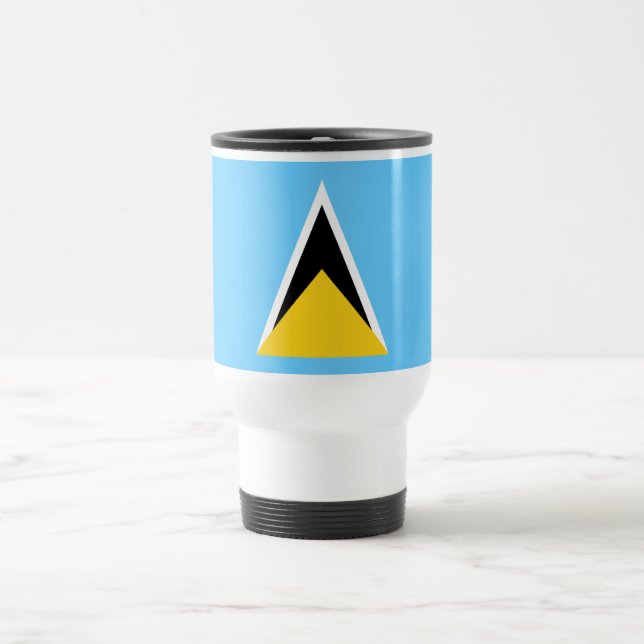 Saint Lucia Flag Travel Mug (Center)