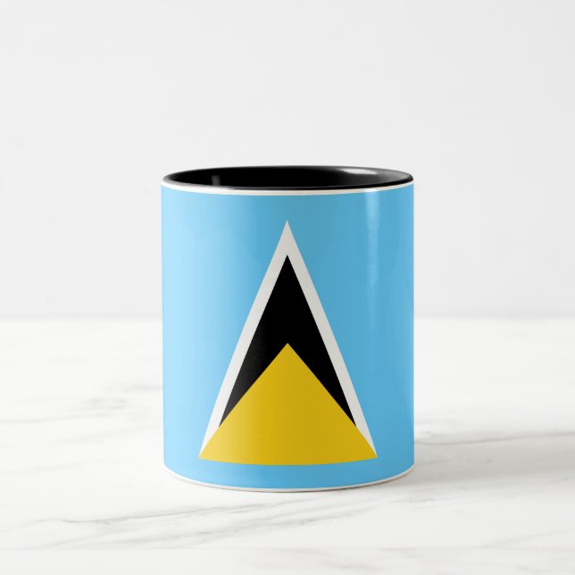 Saint Lucia Flag Two-Tone Coffee Mug (Center)