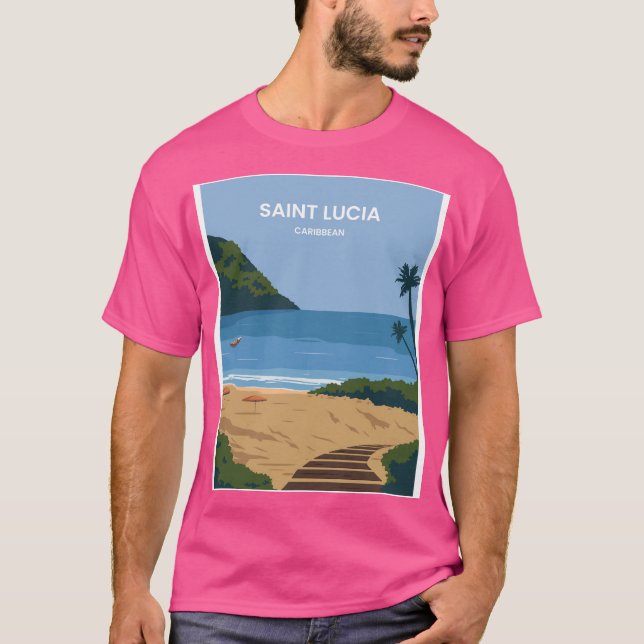 Saint Lucia landscape T-Shirt (Front)