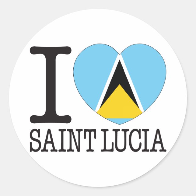 Saint Lucia Love v2 Classic Round Sticker (Front)