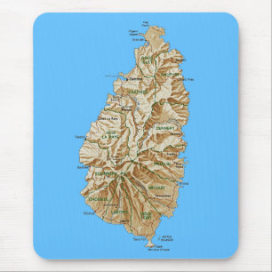 Saint Lucia Map Mousepad