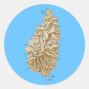 Saint Lucia Map Sticker