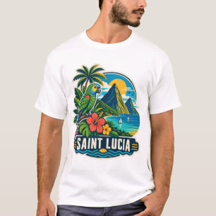 Saint Lucia Mid-Century Caribbean T-Shirt