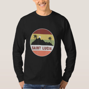 Saint Lucia Mountain And Palms T-Shirt