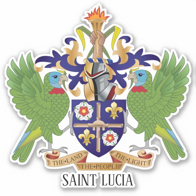 Saint Lucia National Coat Of Arms Patriotic (Front)