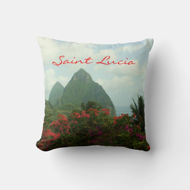Saint Lucia Pitons Pillow (Front)