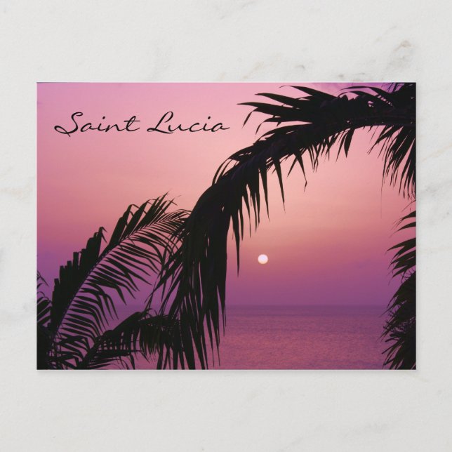 Saint Lucia Purple Paradise Sunset Postcard (Front)
