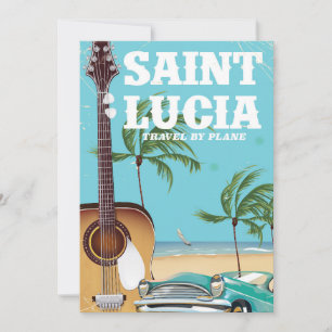 Saint Lucia retro Holiday poster art