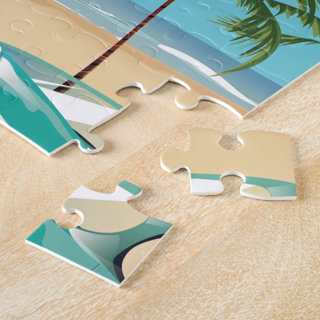 Saint Lucia retro Holiday poster art Jigsaw Puzzle (Side)