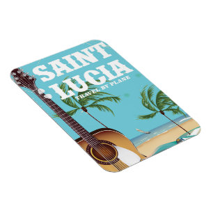 Saint Lucia retro Holiday poster art Magnet