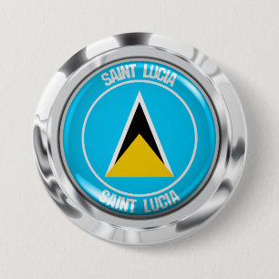Saint Lucia Round Emblem 7.5 Cm Round Badge