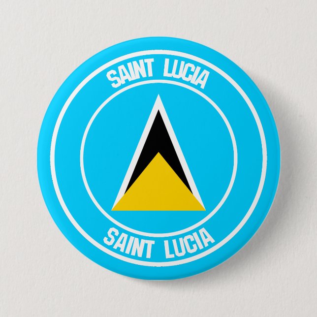 Saint Lucia Round Emblem 7.5 Cm Round Badge (Front)