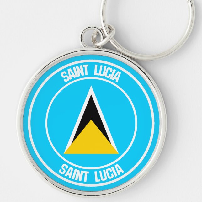 Saint Lucia Round Emblem Key Ring (Front)