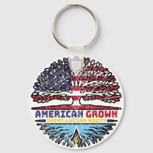 Saint Lucia Saint Lucian American USA Tree Roots Key Ring