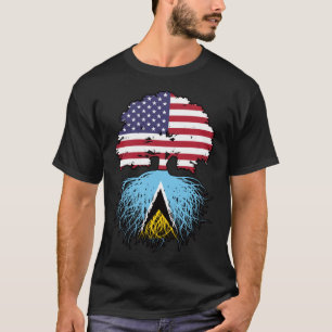 Saint Lucia Saint Lucian American USA Tree Roots T-Shirt