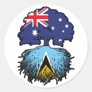 Saint Lucia Saint Lucian Australian Australia Tree Classic Round Sticker