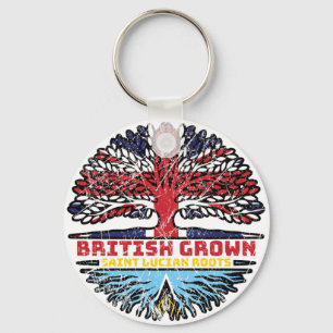 Saint Lucia Saint Lucian British UK Tree Roots Key Ring