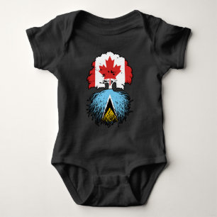 Saint Lucia Saint Lucian Canadian Canada Tree Root Baby Bodysuit