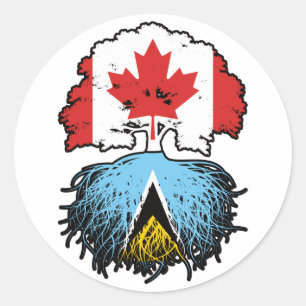 Saint Lucia Saint Lucian Canadian Canada Tree Root Classic Round Sticker