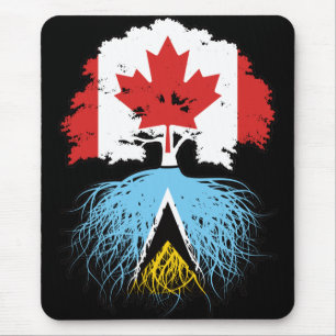 Saint Lucia Saint Lucian Canadian Canada Tree Root Mouse Mat