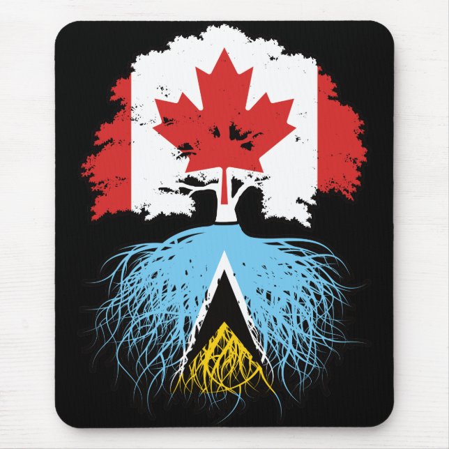 Saint Lucia Saint Lucian Canadian Canada Tree Root Mouse Mat (Front)