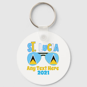 Saint Lucia Summer Vacation Family Group Matching Key Ring