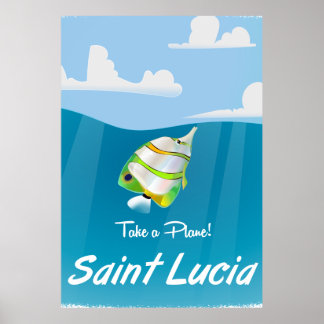 Saint Lucia Vintage vacation Poster