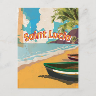 Saint Lucia Vintage vacation Poster Postcard