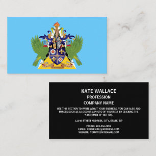 Saint Lucian Flag & Coat of Arms, Saint Lucia Business Card