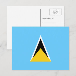 Saint Lucian Flag, Flag of Saint Lucia Postcard