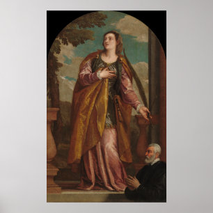 Saint Lucy and a Donor - Veronese Fine Art Poster