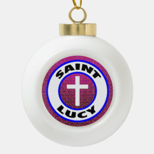 Saint Lucy Ceramic Ball Christmas Ornament